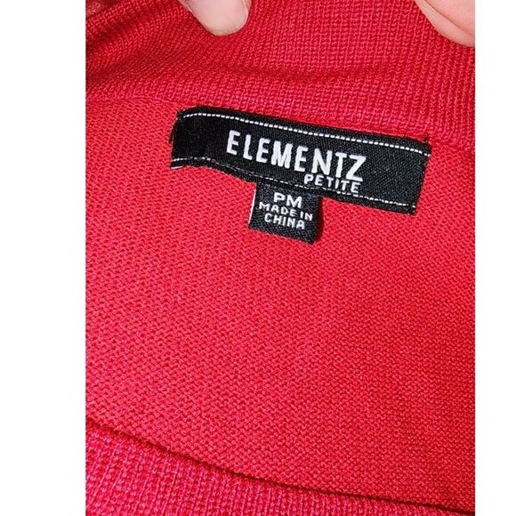 Elementz Women's Red Velvet Ruffle Knit Top Cardigan Size M - Picture 6 of 8